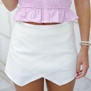 Blue Blush White Envelope Skort